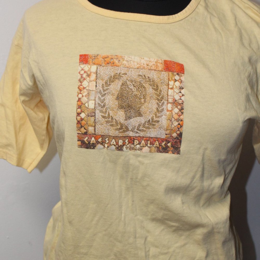 Vintage Caesars Palace Las Vegas Pale Yellow tshirt Large